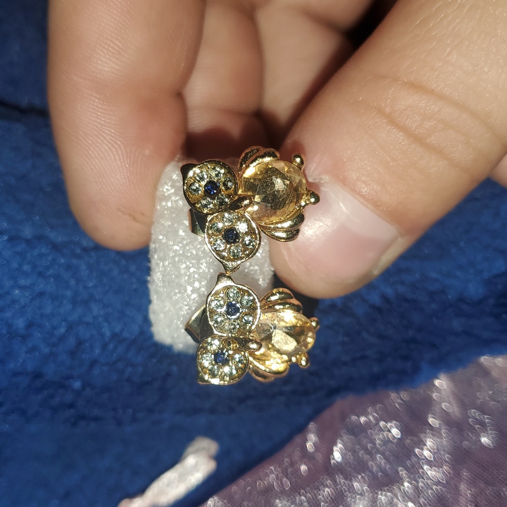 Elegant Gold Owl Earrings with Sparkling Accents